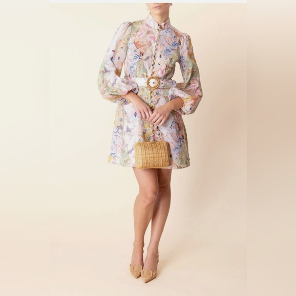 Zimmermann Pastel Floral Long Sleeve Dress - Picture 2 of 5
